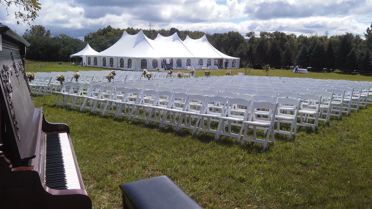 Tent With Sidewalls White Resin Chairs